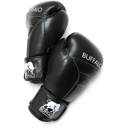 Перчатки боксерские Buffalo кожаные на липучке 10 oz Black