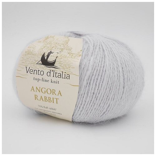 Пряжа Vento d'Italia Angora Rabbit (Ангора Кролик) 22 серебристый 70% пух ангорского кролика, 30% нейлон 50г 350м 5шт