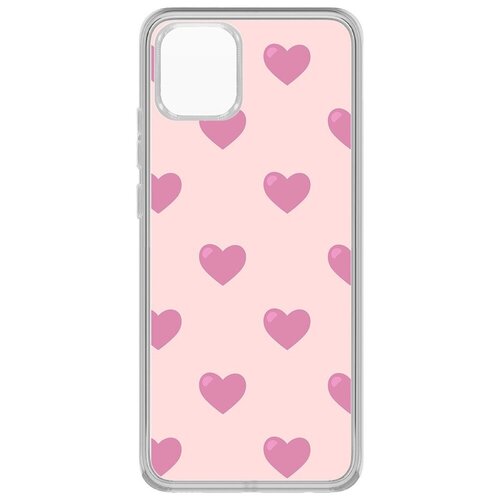 Чехол-накладка Krutoff Clear Case Женский день - Пурпурные сердца для Samsung Galaxy A03 (A035)