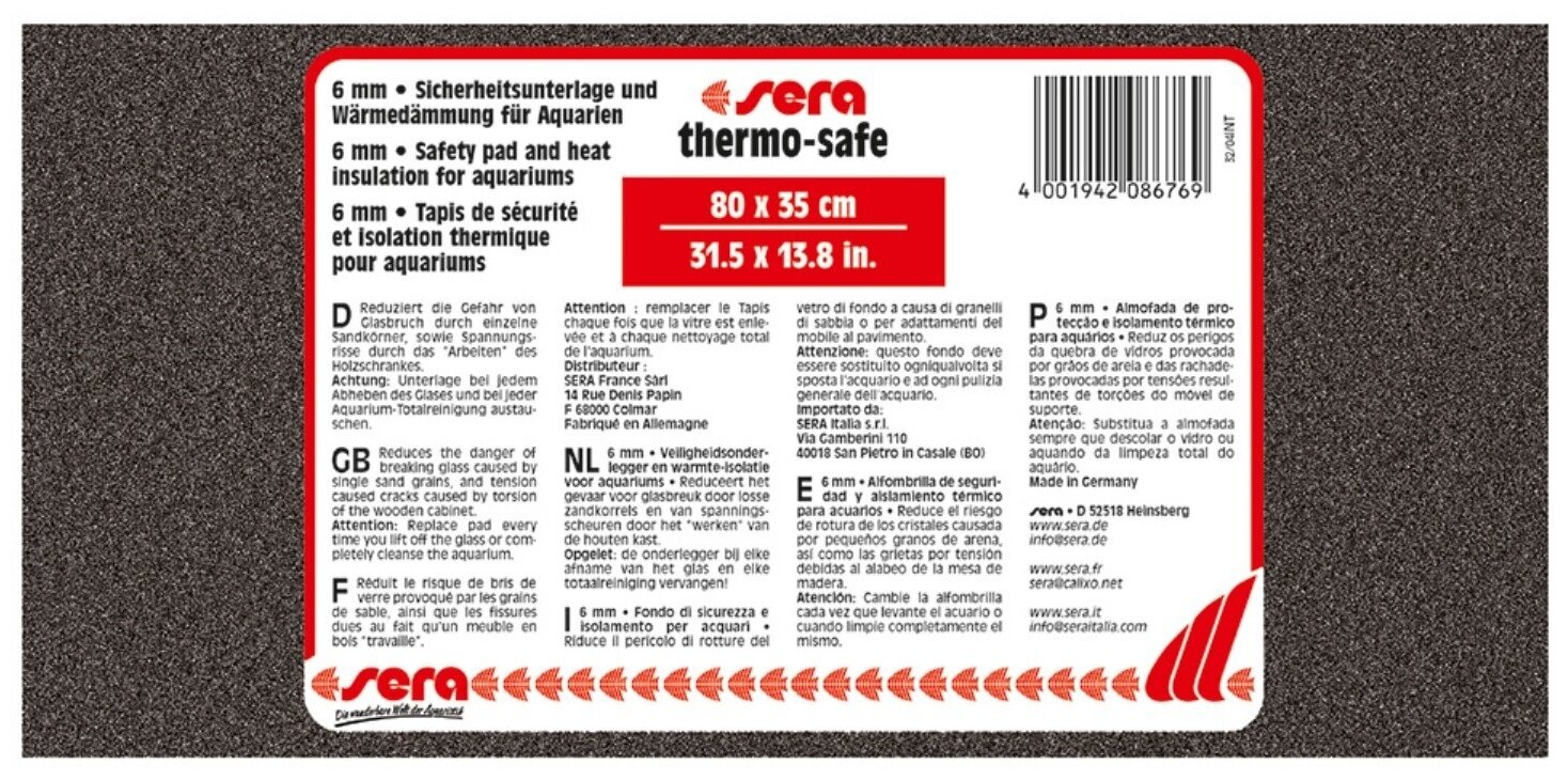 Коврик-подложка под аквариум Sera Thermosafe 80x35см