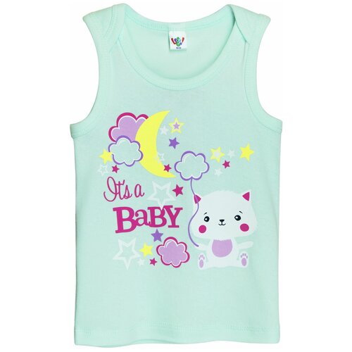 фото Майка let's go, размер 74-48, зеленый, бирюзовый