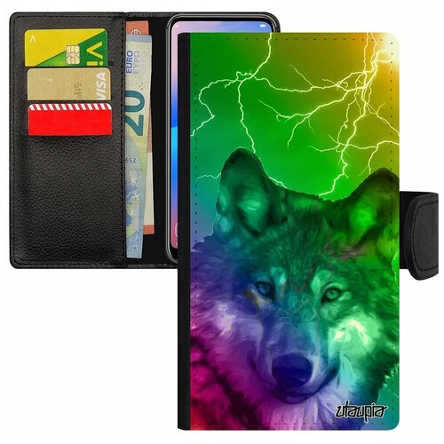 фото Чехол книжка на мобильный apple iphone se 2020, "дикий волк" зверь лютый utaupia