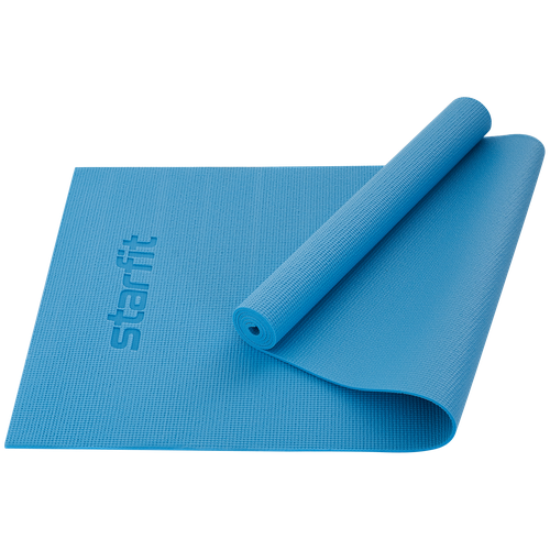 фото Коврик для йоги и фитнеса starfit fm-101 pvc, 0,5 см, 173x61 см, синий пастель