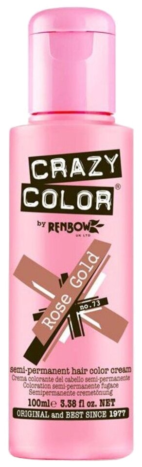 Crazy Color Краситель прямого действия Semi-Permanent Hair Color Cream, 73 rose gold, 100 мл