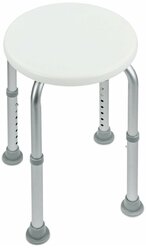 Стул - табурет (сиденье) для ванной и душа для купания пожилых круглый Титан, регулировка высоты ножек под любой рост, Brabix, 532619