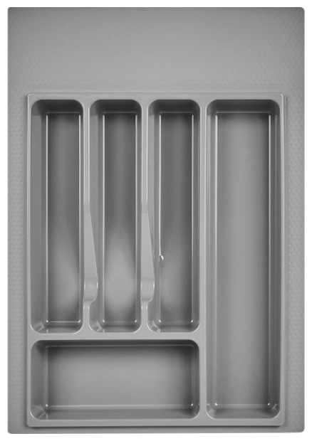 Лоток для столовых приборов Delinia, 48.6x4.5x32.6 см, пластик, цвет серый