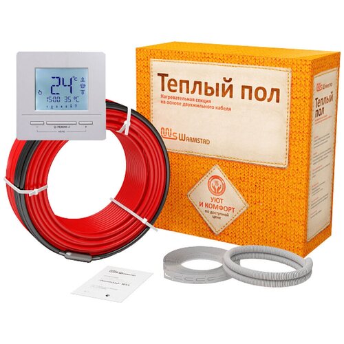 Греющий кабель Warmstad WSS-1360 95м с терморегулятором RTC E-51716 91 м2 длина кабеля 95 м 6525₽