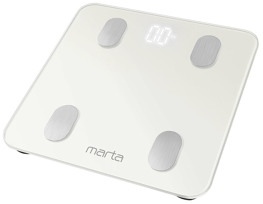 Весы MARTA MT-1606 белый жемчуг LED умные электронные сенсор