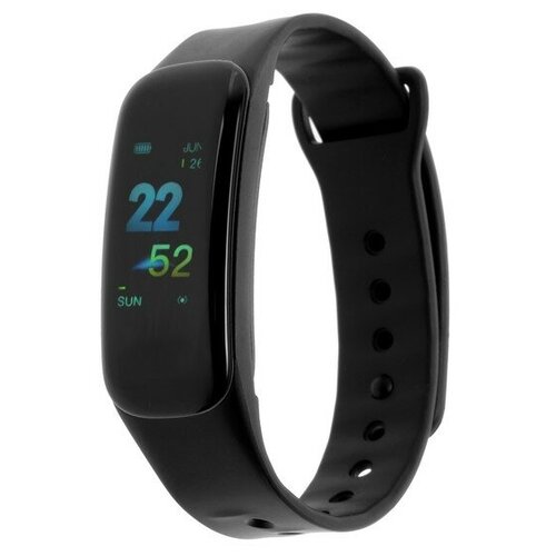 Фитнес-браслет LuazON LF-06 096 цветной дисплей пульсометр оповещения шагомер черный 172500₽