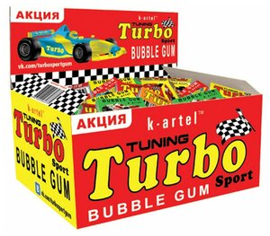 Фото Жевательная резинка TURBO Ассорти вкусов 4,5г 100ШТ