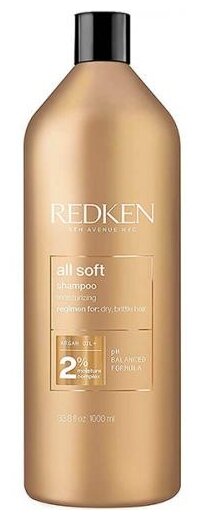 Redken All Soft Shampoo - Шампунь с аргановым маслом для питания и смягчения волос 1000 мл