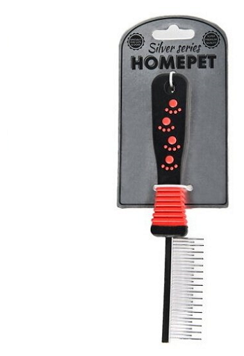 Расческа HOMEPET SILVER SERIES зуб с переменными зубьями металлическая 21 см х 2,5 см 31 - фотография № 1