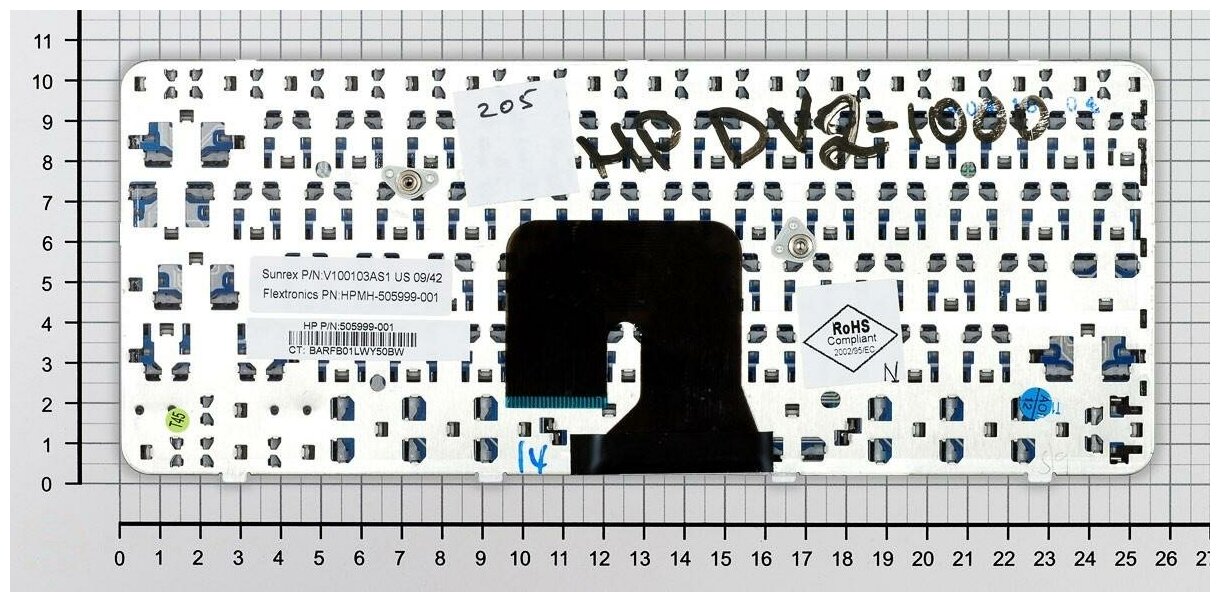 Клавиатура для ноутбука HP 505999-001 черная глянцевая