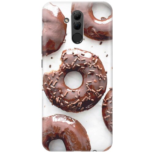 фото Силиконовый чехол на huawei mate 20 lite / хуавей мейт 20 лайт с эффектом блеска "пончики в шоколадной глазури gosso