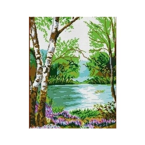 У реки Рисунок на канве 36х49 Каролинка КК 401 весеннее цветение рисунок на канве 36х49 каролинка кк 403 36х49 каролинка кк 403
