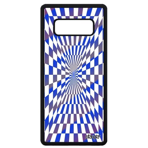 фото Защитный чехол на мобильный // samsung galaxy note 8 // "иллюзия шахмат" графика движение, utaupia, голубой