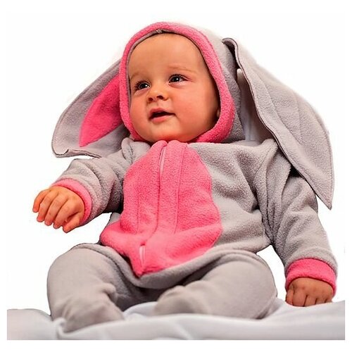 фото Карнавальный костюм "малышка зайка серый", 6-9 мес, бока бока с