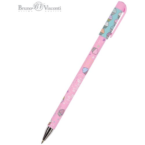Ручка BrunoVisconti, шариковая, 0.5 мм, синяя, HappyWrite «капкейки», Арт. 20-0215/50