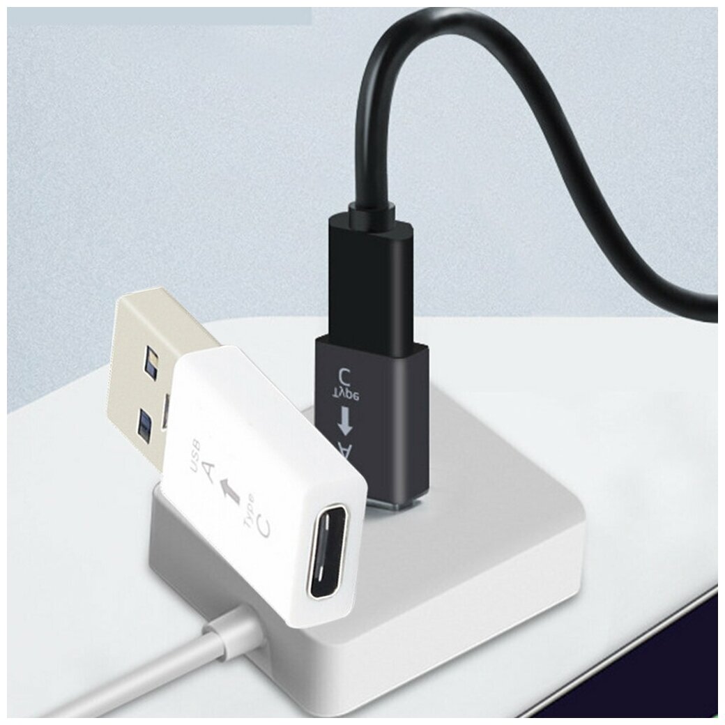 Адаптер переходник USB Type C (вход) - USB 3.0 (выход), белый, KS-is
