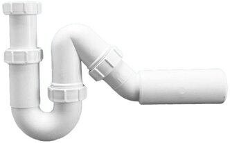 Сифон трубный P/S-образный без выпуска с универсальной отводной трубой D40мм