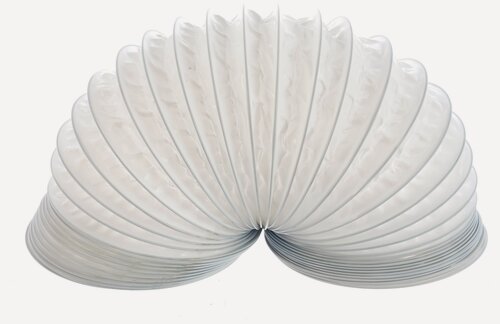 Изображение товара Гибкий воздуховод ERA, 10 PF, ПВХ, стальной, круглый, 0,12мм, 1м, белый