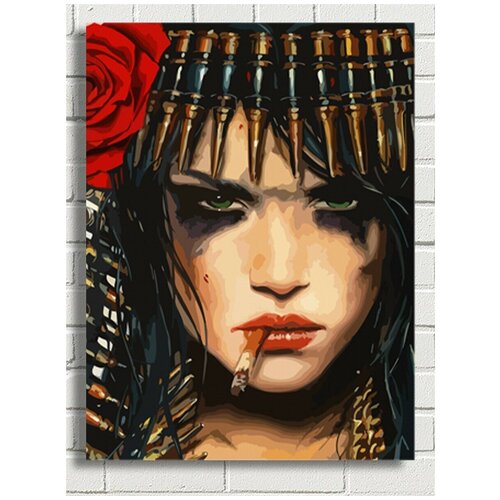 Картина по номерам на холсте Красочная девушка (Эзотерика, абстракция, поп арт) - 9054 В 30x40