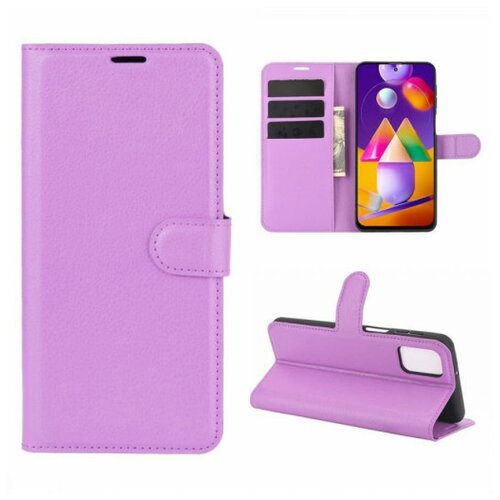 фото Brodef wallet чехол книжка кошелек для samsung galaxy m31s фиолетовый