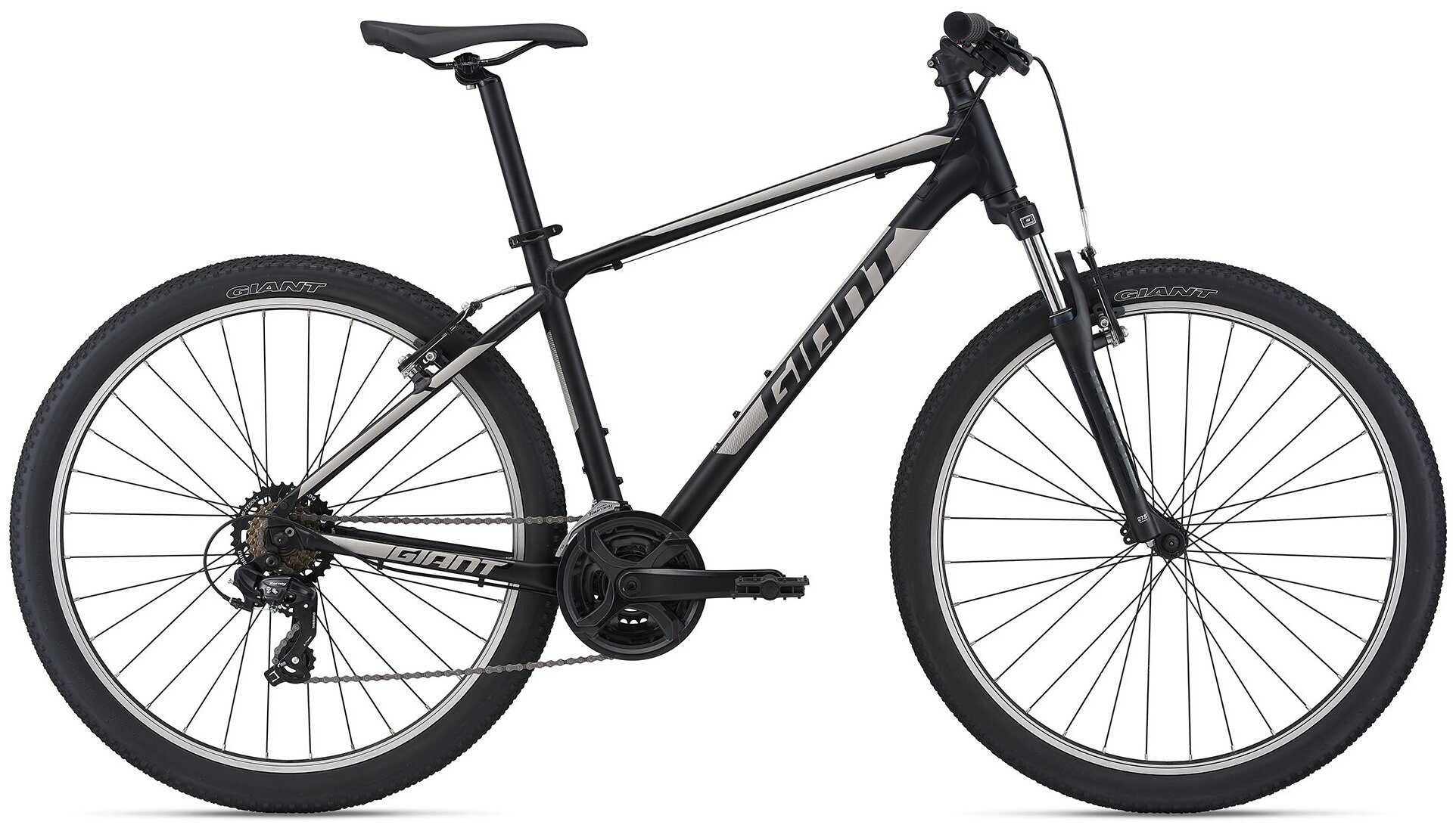 black and white giant mountain bike