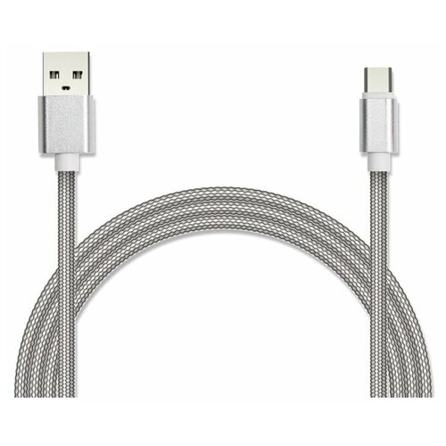 кабель usb 2 0 a Кабель для зарядки и передачи данных JA-DC32 2м белый (в оплётке, USB2.0/USB Type C, поддержка QC 3.0, пропускная способность 2A)