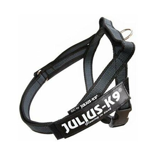 фото Julius-k9 шлейка для собак ремни color & gray idc® mini (49-65см / 7-15кг), черный