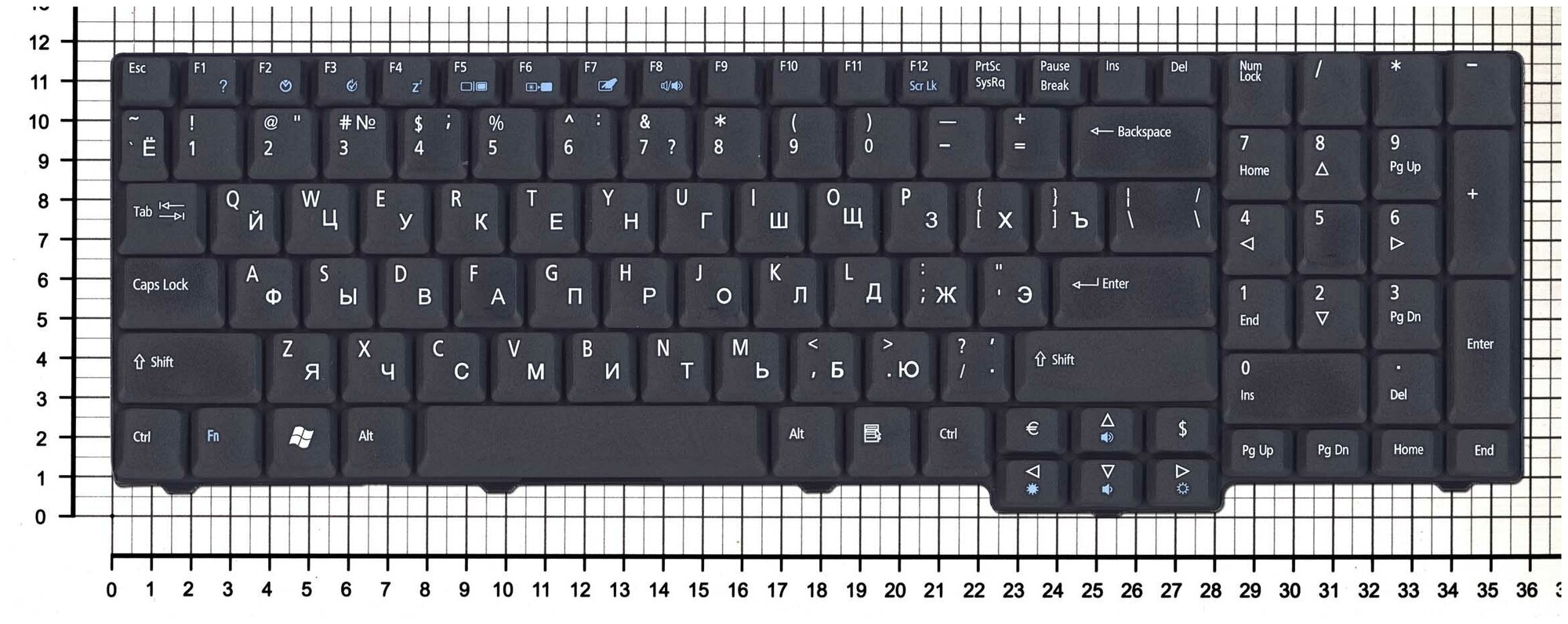 Клавиатура для ноутбука Acer ZK2 русская черная матовая короткий шлейф