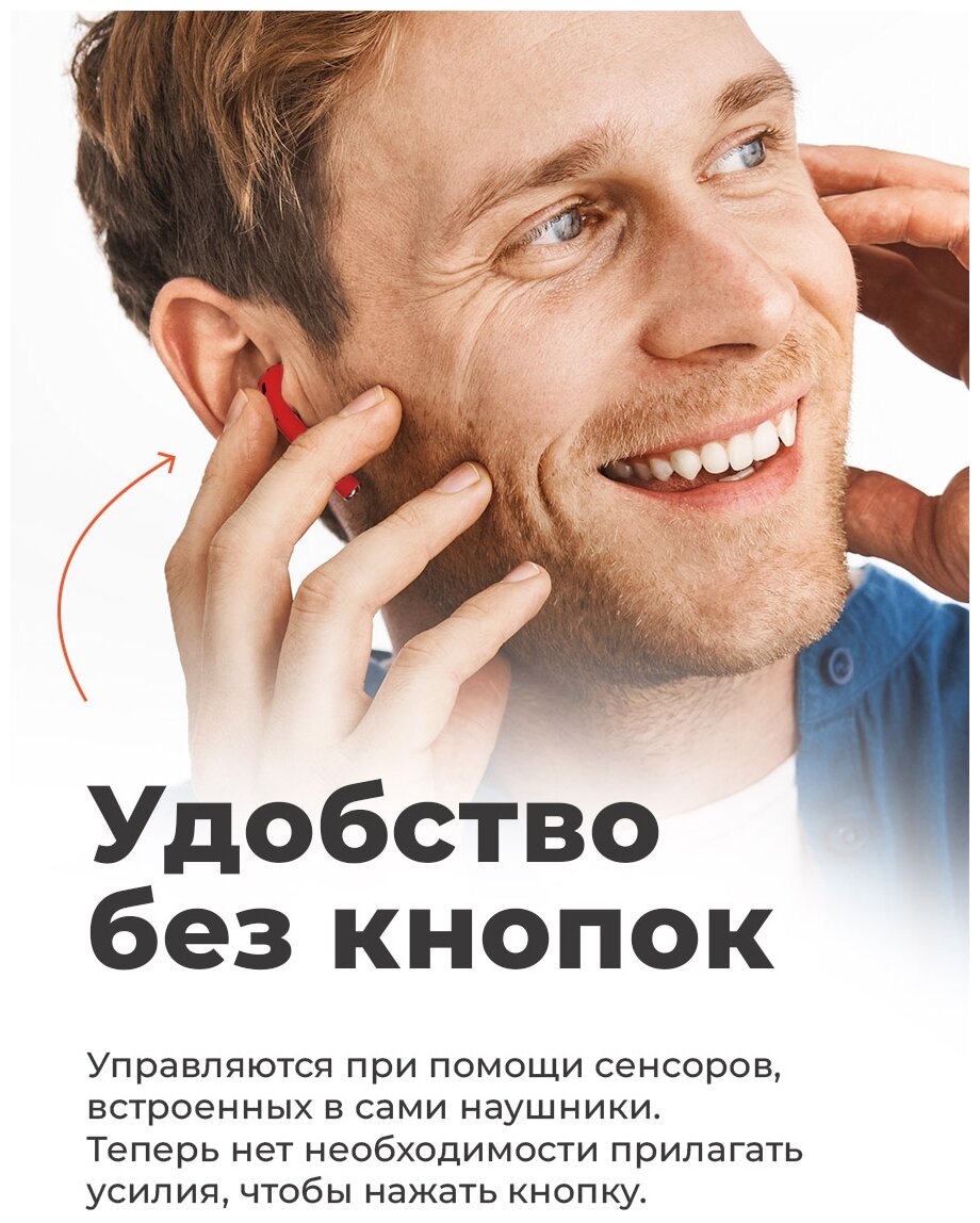 Наушники с микрофоном RITMIX RH-825BTH TWS, Bluetooth, вкладыши, белый [80000897] - фото №5