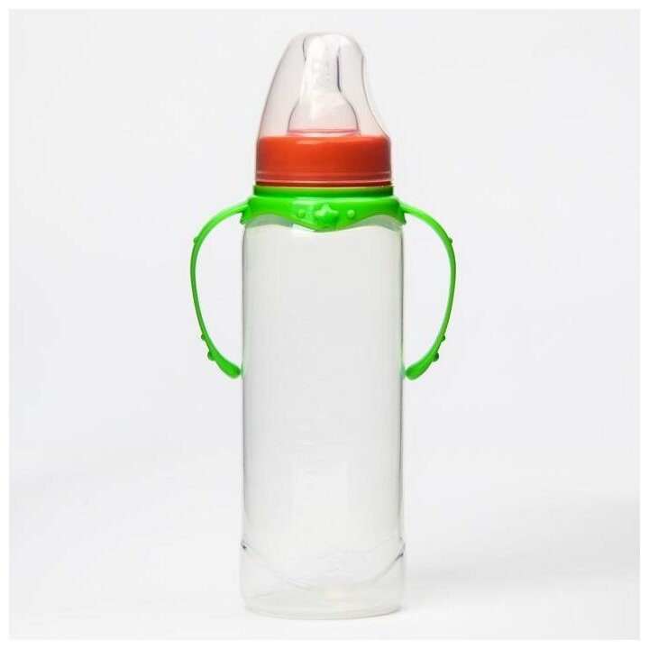 Бутылочка для кормления 250 мл цилиндр, с ручками, цвет микс - фотография № 12