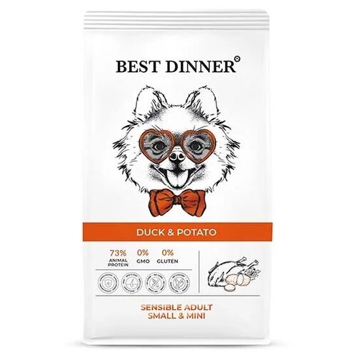 Best Dinner Dog Adult Mini 1,5кг х 2шт утка с картофелем сухой для собак мелких пород