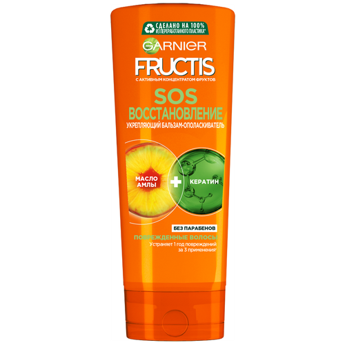 GARNIER бальзам Fructis SOS Восстановление Укрепляющий для поврежденных волос, 387 мл бальзам для волос garnier бальзам для секущихся и очень поврежденных волос укрепляющий с керафилом и маслом амлы sos восстановление fructis