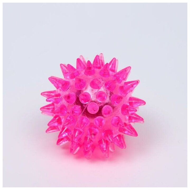 Мяч светящийся для животных малый, TPR, 4,5 см, розовый 6255213 - фотография № 5