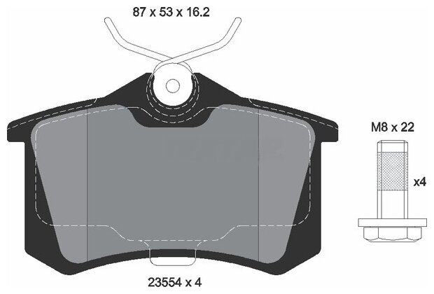 Дисковые тормозные колодки задние Textar 2355406 (4 шт.)