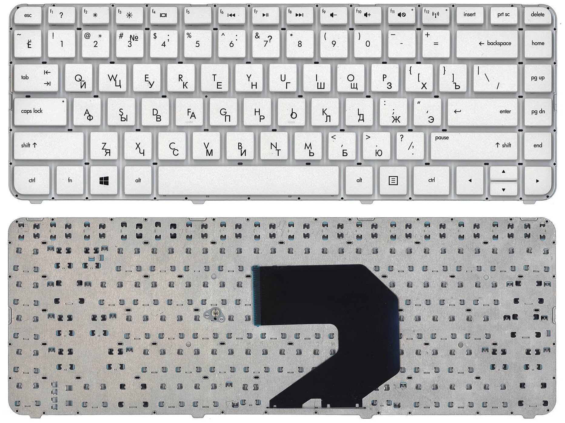 Клавиатура для ноутбука HP MP-11K66LA-920 белая без рамки 2910₽