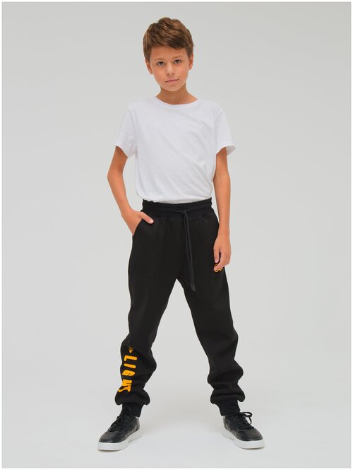 Школьные брюки джоггеры WBR, размер 158, черный