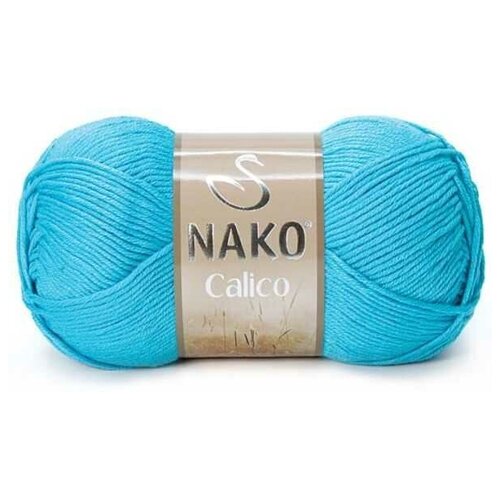 Пряжа Nako Calico | Пряжа Nako Calico - 3792 бирюза | 5шт упаковка | Акрил: 50%, Хлопок: 50%