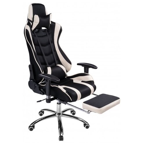 Игровое кресло V-1015 черное / кремовое