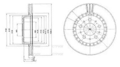 DELPHI BG2426 Диск тормозной VOLVO 740/760/940/960 передний вент. D 287мм.