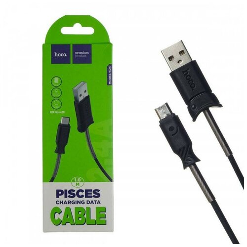 USB Кабель Micro, HOCO, X24, черный usb кабель micro hoco x24 белый