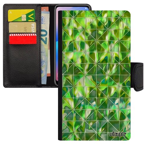 фото Защитный чехол-книжка на мобильный // iphone 8 plus // "плиточный мотив" орнамент узор, utaupia, зеленый