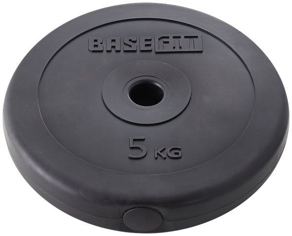 Диск пластиковый BASEFIT BB-203 5 кг, d=26 мм, черный