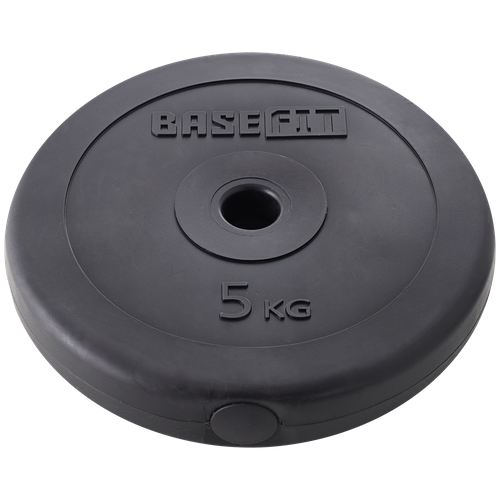 Диск пластиковый BASEFIT BB-203 5 кг, d=26 мм, черный, 2 шт.