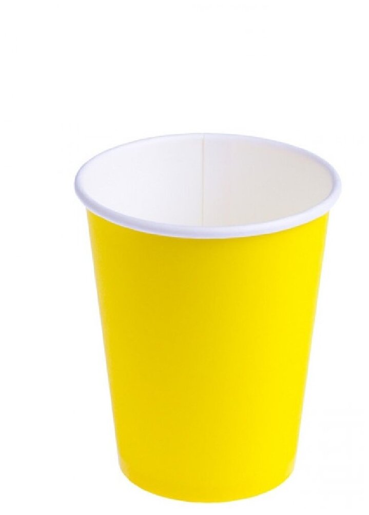 Стакан одноразовый 250 мл / Набор стаканчиков для горячих напитков / Цвет желтый / 50шт - фотография № 4