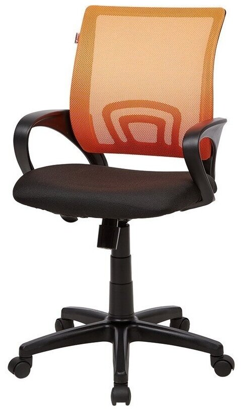 Кресло Easy Chair ткань черная сетка оранжевый пластик