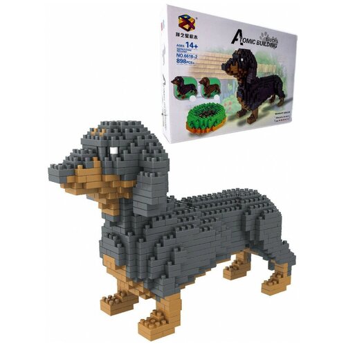 Конструктор 3D New Животные серия IQ test Щенок Такса Город Игр 1070₽