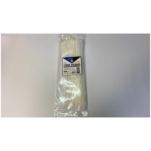Стяжка кабельная 4х300 белый Elestarpro (5уп.)